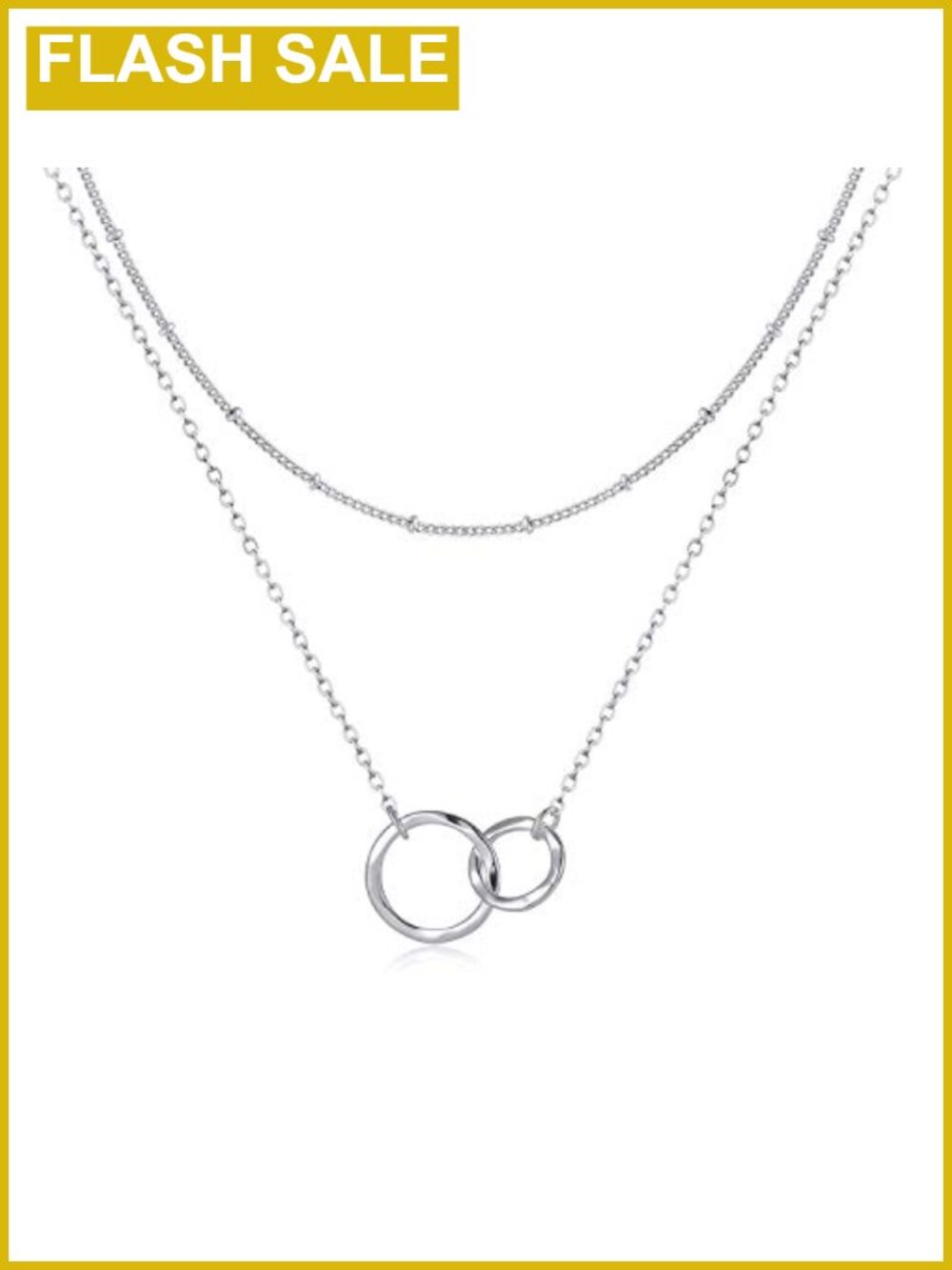 14K Gold Plated Layered Necklace Dainty Coin Circle Choker Women